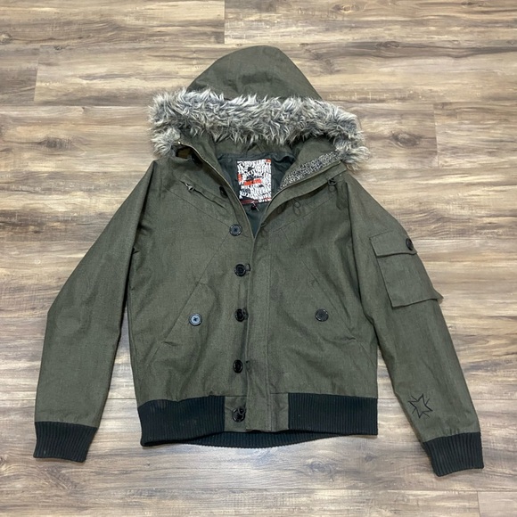 Nikita Jackets & Blazers - Nikita Dark Green Jacket with Faux Fur Hood